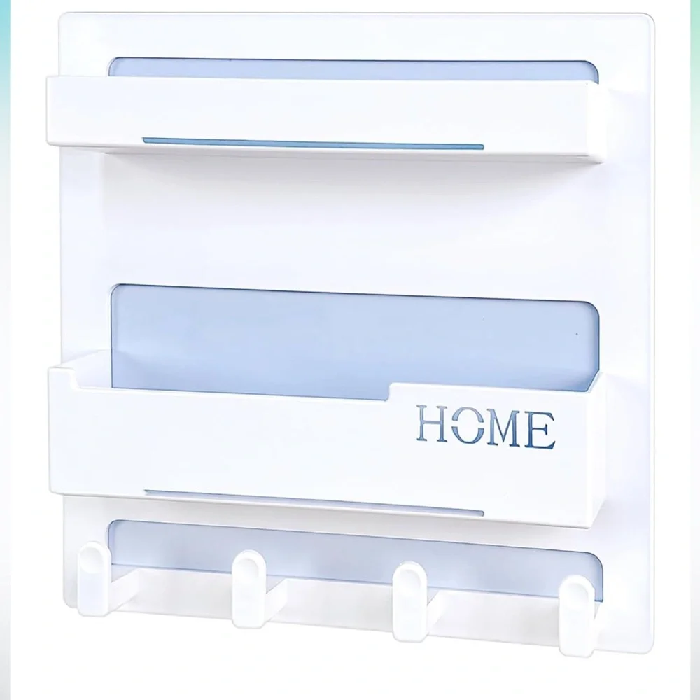 Wall Organizer with Hooks Bedside or Front Door